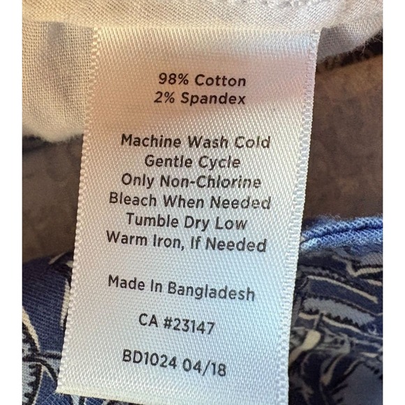 Talbots‎ Womens Floral Print Blue Vacation Cotton Blend Shorts Size 6 - Picture 5 of 9